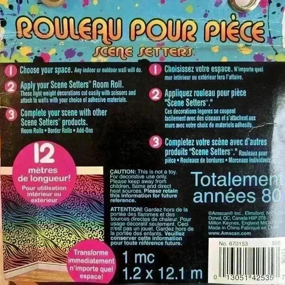 Nwt rainbow animal print scene setters room roll 40 feet long - Picture 5 of 5